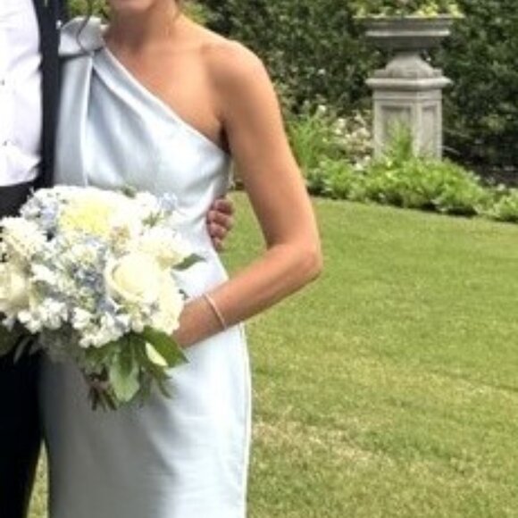 Alfred Sung Mist One- Shoulder Bow Bridesmaid Gown - Picture 5 of 8